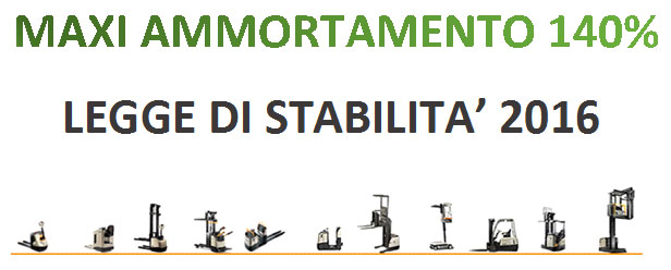 Maxi ammortamento 140% per Carrelli Elevatori